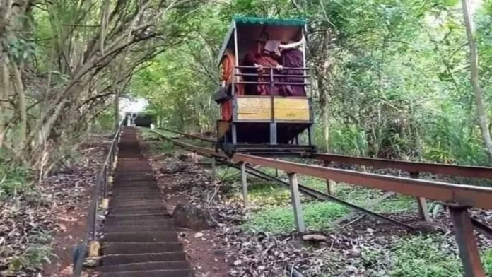 Scene of the cable car accident at a Sri Lankan monastery
